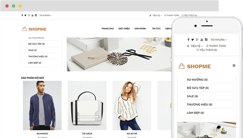 Mẫu web thời trang ShopMe